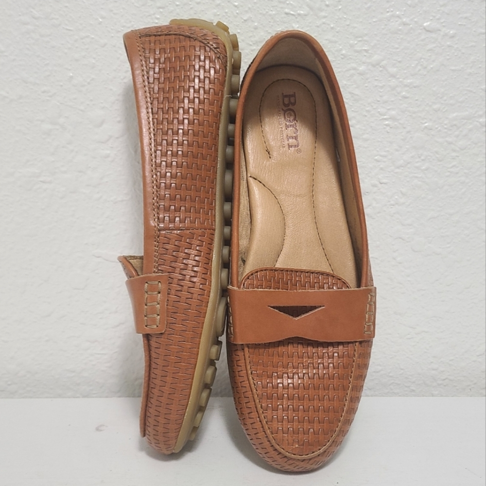 Born malena flats loafers brown leather shoes